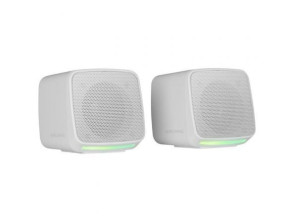 ALTAVOCES 2.0 MARS GAMING MSPROW BLANCO 10W USB + JACK CONTROL DE VOLUMEN RGB - Blancos