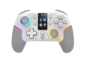 GAMEPAD BLUETOOTH MARS GAMING MGPV3W PANTALLA LCD BT+2.4G+USB MULTIPLATAFORMA HALL EFFECT BLANCO - Blanco
