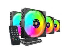 Pack 4 Ventiladores Mars Gaming 12cm con HUB y Mando a Distancia