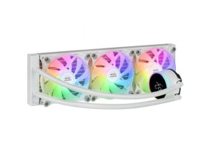 SISTEMA DE REFIGERACION LIGUIDA MARS GAMING MLLCD360 BLANCO 3x (12x12) ILUMINACION FRGB TPD 600W - Blanca