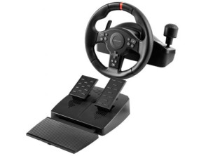 VOLANTE MARS GAMING MWHRSXONE DRIVESENSE 270º PEDALES Y PALANCA MULTIPLATAFORMA NEGRO