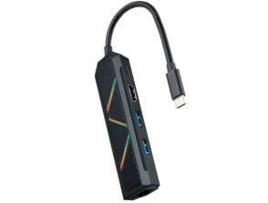 Docking USB Tipo-C Nanocable - Conectividad 2xUSB, 1xUSB Tipo-C PD, 1xHDMI, 1xRJ45 - Negro