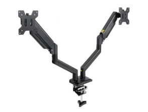 Soporte de Mesa Giratorio e Inclinable para 2 Monitores TooQ