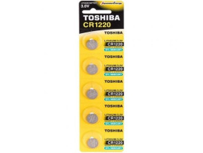 Pilas de Botón Toshiba CR1220 - Pack de 5