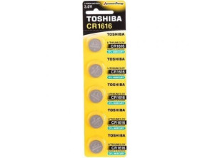 Pack de 5 Pilas de Botón Toshiba CR1616 - Electrónica