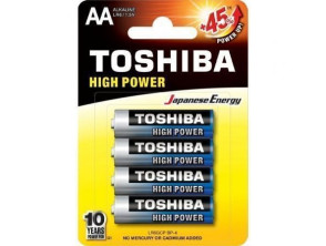 Pack de 4 Pilas AA Toshiba High Power LR6/ 1.5V - Ideal para Dispositivos Electrónicos