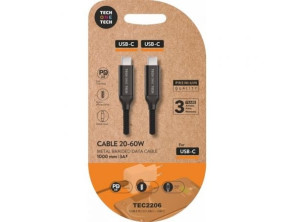 Añadir a la cesta Cable USB Tipo-C Tech One Tech 2.0 480Mbps 1m 60W Cable USB Tipo-C Tech One Tech 2.0 480Mbps 1m 60W