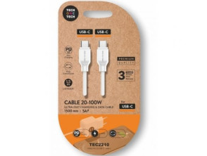 Cable USB 2.0 Tipo-C Tech One Tech TEC2210/ USB Tipo-C Macho - USB Tipo-C Macho/ Hasta 100W/ 480Mbps/ 1.5m