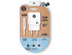 Cargador de Pared Tech One Tech TEC2222/ 1xUSB Tipo-C + Cable Lightning/ 20W