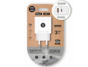 Cargador de Pared 65W GaN Tech One Tech con 1xUSB Tipo-C y 1xUSB