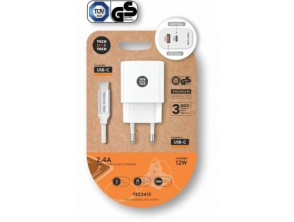 Añadir a la cesta Cargador de Pared Tech One Tech con USB Tipo-C - 12W + Cable USB Tipo-C Cargador de Pared Tech One Tech con USB Tipo-C - 12W + Cable USB Tipo-C