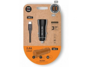 Añadir a la cesta Cargador de Coche Tech One Tech TEC2803 con 2xUSB y Cable USB Tipo-C Cargador de Coche Tech One Tech TEC2803 con 2xUSB y Cable USB Tipo-C