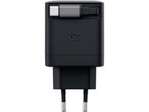 CARGADOR USB-C TRUST MAXO 65W PD NEGRO CON CABLE RETRACTABLE 2XUSB-C