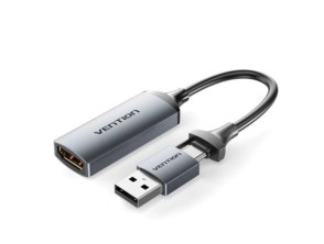 Conversor HDMI 4K 60Hz Vention ACWHA - HDMI Hembra / USB Macho - USB Tipo-C Macho/ 480Mbps/ 10cm