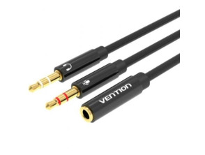 Cable Estéreo Vention 2x Jack 3.5 Macho a Jack 3.5 Hembra 30cm