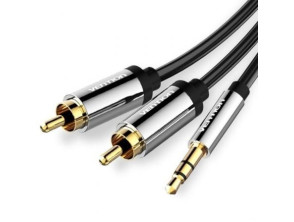 Añadir a la cesta Cable Estéreo Vention Jack 3.5 Macho a 2x RCA Macho - 5m Cable Estéreo Vention Jack 3.5 Macho a 2x RCA Macho - 5m
