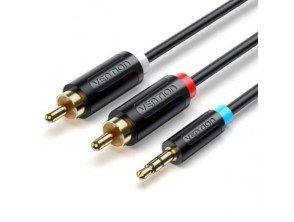 Cable Estéreo 2x RCA Macho/ Jack 3.5 Macho Vention BCLBH - 2m