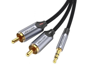 Añadir a la cesta Cable de Audio 1.5m Vention BCNBG 2x RCA Macho a Jack 3.5 Macho Cable de Audio 1.5m Vention BCNBG 2x RCA Macho a Jack 3.5 Macho