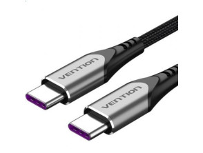 Cable USB 2.0 Tipo-C Vention TAEHG/ USB Tipo-C Macho - USB Tipo-C Macho/ Hasta 100W/ 480Mbps/ 1.5m