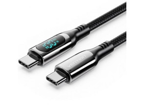 Cable USB Tipo-C Vention TAYBAV 5A 100W - Macho a Macho 100W/480Mbps/1.2m con Pantalla LED
