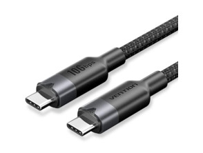 Cable USB 3.2 Tipo-C 5A Vention TRGBF/ USB Tipo-C Macho - USB Tipo-C Macho/ Hasta 100W/ 10Gbps/ 1m