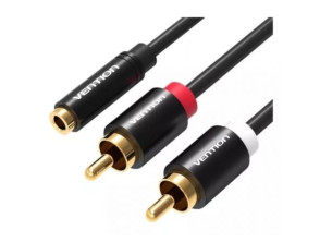 Cable Estéreo Vention Jack 3.5 Hembra a 2x RCA Macho - 1m