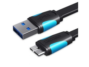 Cable USB 3.0 Vention VAS-A12-B050 50cm MicroUSB Macho a USB Macho 10W 5Gbps