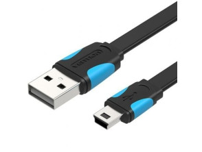 Cable USB Vention VAS-A14-B100 2.0 | Mini USB Macho a USB Macho | 480Mbps | 1m