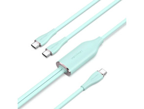 CABLE USB-C/M A 2xUSB-C/M 1.5 M VERDE VENTION