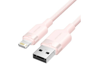 Añadir a la cesta CABLE USB LIGHTNING TRENZADO 2.0 1M ROSA Vention CABLE USB LIGHTNING TRENZADO 2.0 1M ROSA Vention