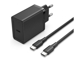 Cargador de Pared Vention FAHBF-EU/ 1xUSB Tipo-C + 2x Cable USB Tipo-C