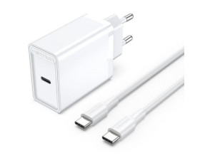 Cargador de Pared Vention FAHWF-EU/ 1xUSB Tipo-C + 2x Cable USB Tipo-C