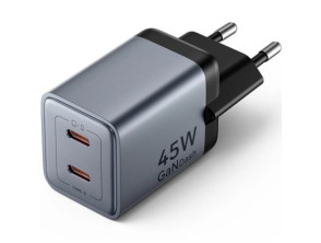 Cargador de Pared GaN Vention FCDH0-EU/ 2xUSB Tipo-C
