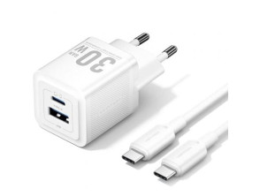 Cargador de Pared GaN Vention TZ-FEQW0-EU-01 con 1xUSB Tipo-C/ 1xUSB + Cable USB Tipo-C