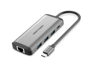 Docking USB Tipo-C Vention CNDHB 1xHDMI 4K 3xUSB 1xUSB Tipo-C PD 1xRJ45 1xLector tarjetas