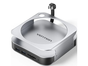 Docking Station Mac Mini USB Tipo-C Vention Ranura SSD M.2 4xUSB 1xUSB Tipo-C 1xDisplayPort 4K 1xLector Tarjetas