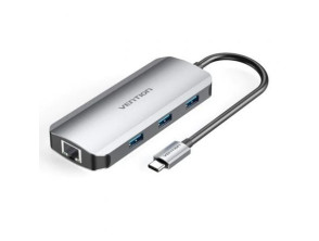 Docking USB Tipo-C Vention TOHHB - HDMI 4k, USB, RJ45, USB PD - Conectividad Laptop