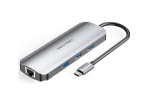 Docking USB Tipo-C Vention TOKHB/ 1xHDMI 4K/ 3xUSB/ 1xUSB Tipo-C PD/ 1xRJ45/ 1xLector Tarjetas SD y MicroSD