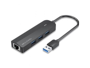Hub USB 3.0 Vention con RJ45 y 3 USB - Periféricos