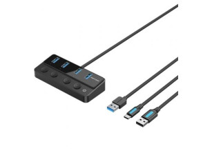 Hub USB Vention CHWBF 3.0 4xUSB Tipo-C PD 1xUSB