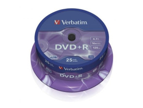 Añadir a la cesta DVD+R Verbatim Advanced AZO 16X - Tarrina-25uds DVD+R Verbatim Advanced AZO 16X - Tarrina-25uds