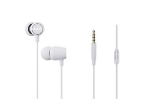 Auricular Intrauditivo Aiwa ESTM-20WH Altavoz Neodimio 10mm Cable Sin Enredos Micrófono Aluminio