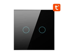 Interruptor Táctil Inteligente Avatto LZTS02 ZigBee 2 Botones Negro