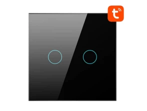 Interruptor Táctil Inteligente Avatto TS02-EU-B2 2 Botones WiFi Negro