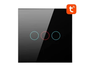 Interruptor Táctil Inteligente Avatto TS02-EU-B3 WiFi 3 Botones - Negro