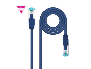 Cable de Red Latiguillo Cat7 Nanocable AWG26 0.25m Azul LSZH SFTP PIMF - 600MHz