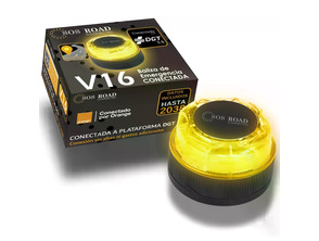 Baliza de Emergencia SOS Road Connected EL2024 V16 Homologada, Base imantada y Geolocalizable
