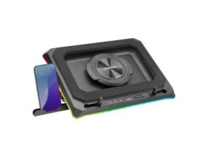 BASE DE REFRIGERACION PARA PORTATILES MARS GAMING MNBCULTRA CON SOPORTE DE MOVIL RGB HUB USB HASTA 1