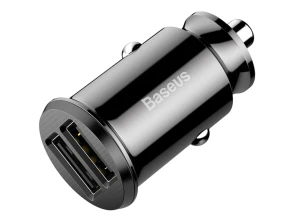 Baseus Cargador de Coche Dual USB 3.1A Negro Small Rice Grain