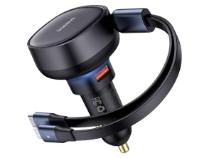 Cargador de coche Baseus Enjoyment 60W 1xUSB-C 1xConector Lightning/USB-C
